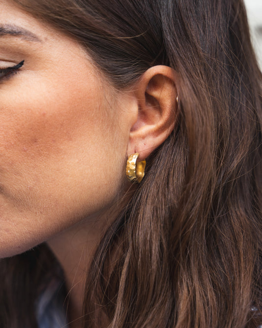 Marble Øreringe Forgyldt