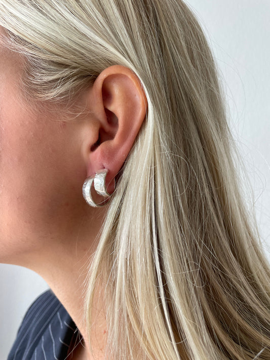 Baby Marble Øreringe Sølv