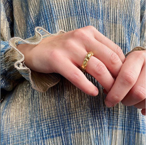 Mini Stone Ring Forgyldt